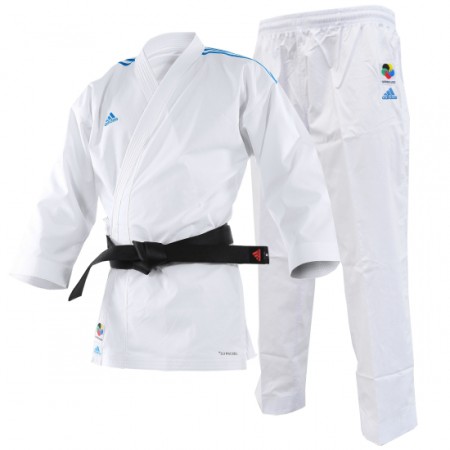 Karategi Adilight Primegreen con strisce blu WKF Adidas